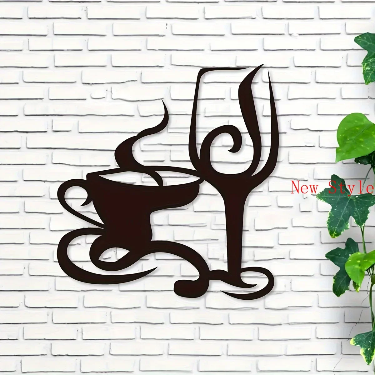 

Coffee and Wine Cups Iron Indoor Outdoor Crafts Interior Home Decoration LivingRoom Bedroom Hallway Wall Hanging Decoration Home