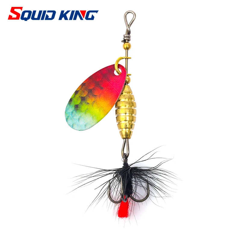 Spinner Aas 3.7G 5.3G Cucchiaio Lure Roterende Spinners Lepel Lokt Pike Metalen Met Dreggen Vissen Lokken