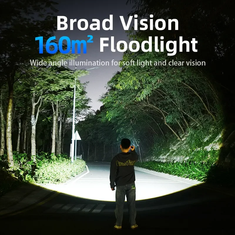 필립스 3200 루멘 LED 손전등 1000m 휴대용 강력하고 밝은 손전등 캠핑 램프 야외 하이킹용 자기방어