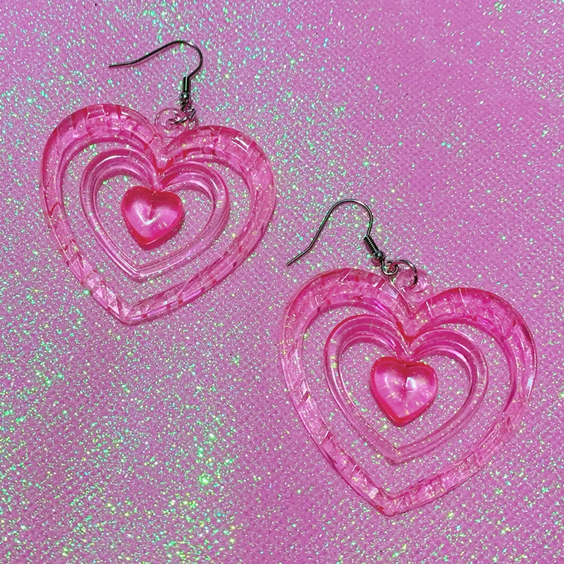 イヤリング Pink Heart Earrings - Shourouk - Strass - Pink Amazon.com: 925 Sterling Silver 9mm Pink CZ Heart Stud