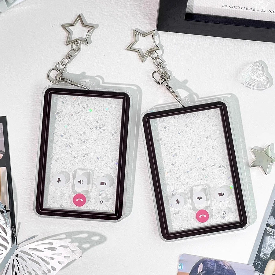 Video call 3 inch ID photo small card storage card cover bag pendant decoration students card holder,credit card holder,photo card holder,card protector,idol card protector,desk card holder,card display stand,memory card protector,photo card binder,acrylic sign holder