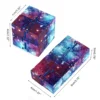 Mini Fidget Block Infinity Cube Galaxy Space Sensory Desk Toy Fidget Block Magic Puzzle Flip Cube for Teens Adult Birthday Gifts 6