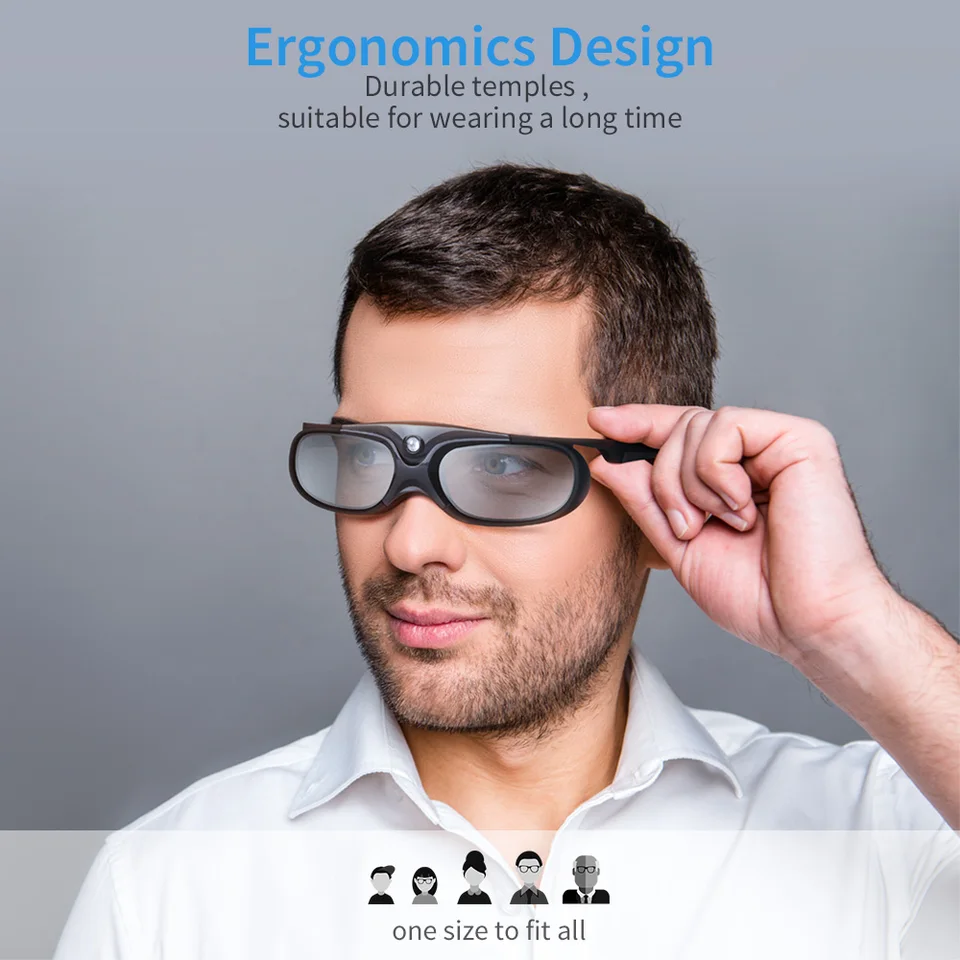 DLP 3D Brille Wiederaufladbar - 144Hz Active Shutter Brille Für 3D Projektoren