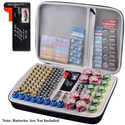 Advanced Battery Organizer Storage Case with Built - in Tester - Holds Up to 225 Batteries for Large (YELLOW)