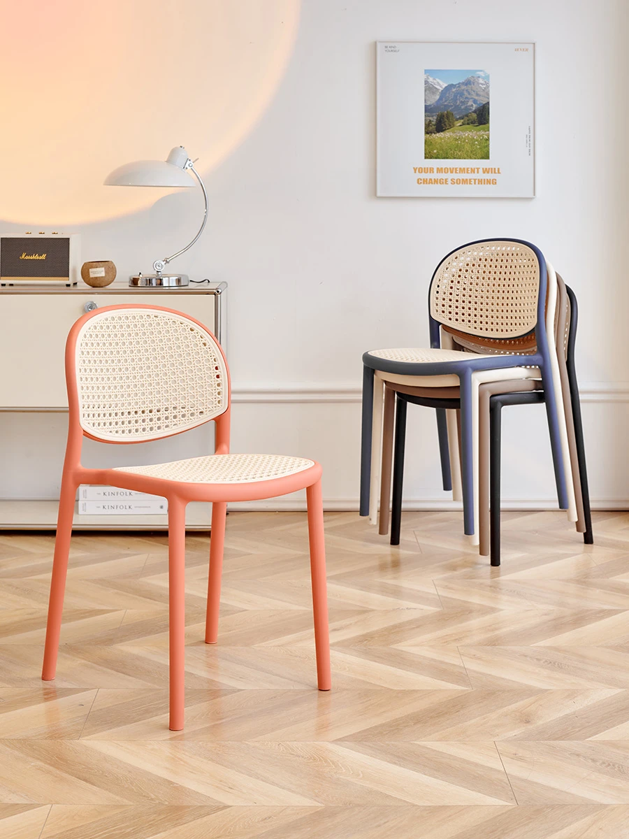

Super Filipino Nordic plastic chairs, household dining chairs, outdoor rattan woven folding chairs, endorsement tables, stools