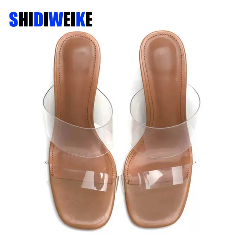 SDWK579cmWomenSandalsPVCJellyCrystalHeelTransparentWomen