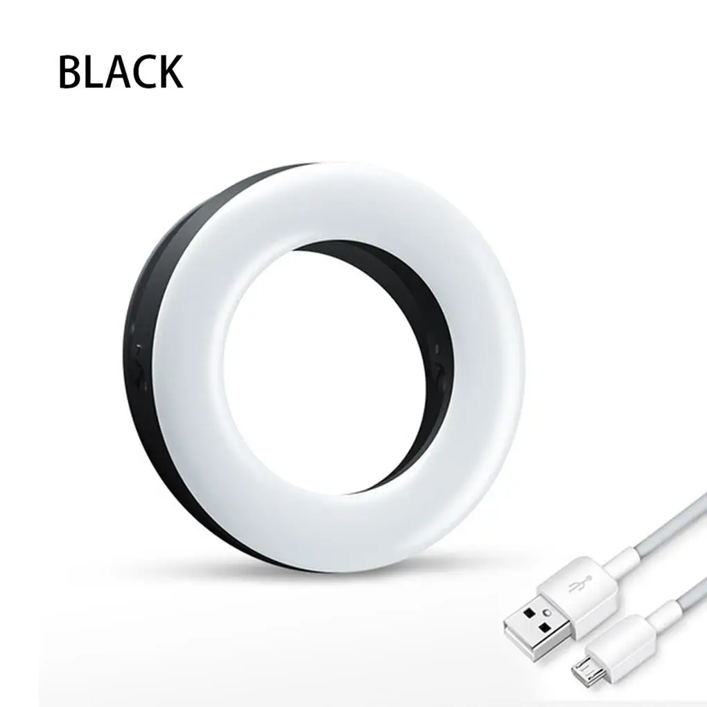 Led Ring Fill Light Ricaricabile Mini Circle Video Streaming Lampada Clip-On Trucco Luce Per Telefono Cellulare Fotocamera Portatile