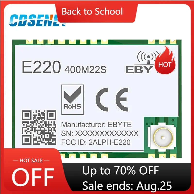 Wireless Module LLCC68 LoRa Wireless Module 433Mhz 470Mhz 22dBm 6km Long Range E220-400M22S CESENET RF Receiver Transmitter PA+LNA IPEX Antenna