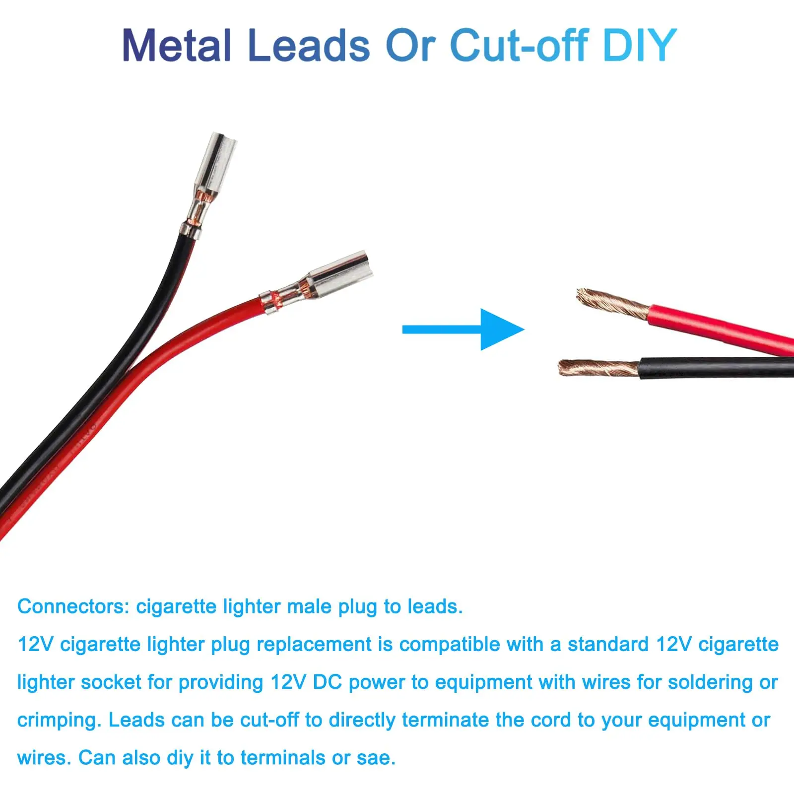 2FT 12 V Cigarette Lighter Socket Plug Extender Power Supplement Car Cigarette Lighter Extension Cable with On Off Switch Button