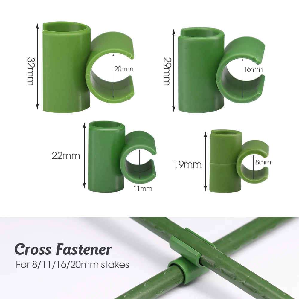 Plant clips plastic plant clips plant support connector 15PCS 8-20mm Plastic Fastener Garden Cross Clip For Plant Support Rod Adjustable or Fixed Buckle Trellis Stake Connecter Clamp