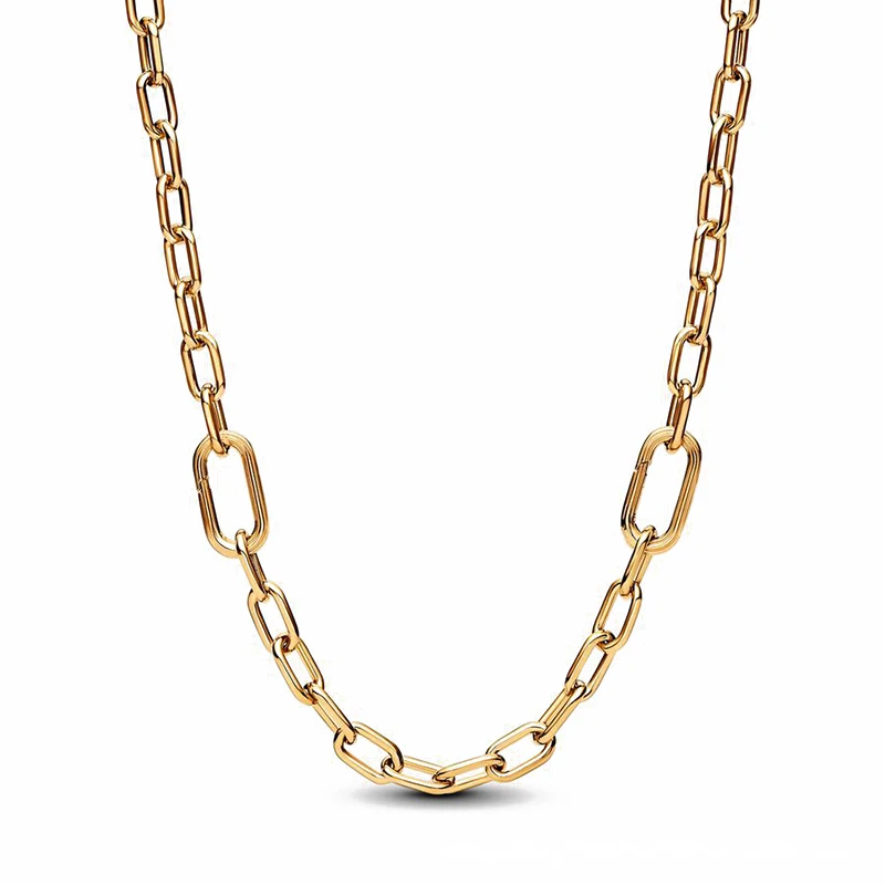 New Women's Original Logo ME Series Beaded Double Layer Chain and Pearl Necklace 925 Sterling Silver DIY Charm Jewelry Gift