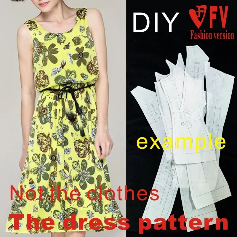 Dresses Sewing Pattern Template Cutting Drawing Clothing DIY BLQ-101