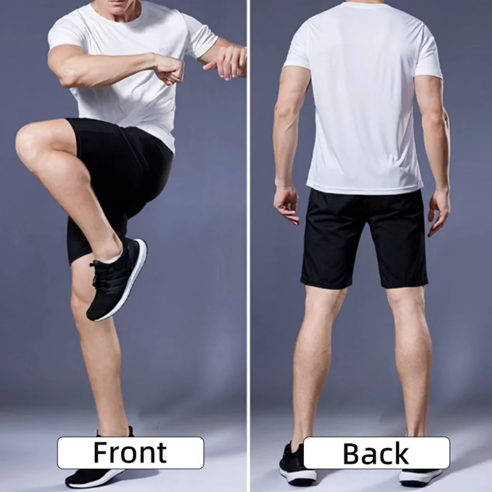 Men Undershirt T-Shirt Quick Dry Sport L XL XXL Black White Gary Running Breathable Fitness Shirt Ice Silky Gym Football Jerseys mens undershirt