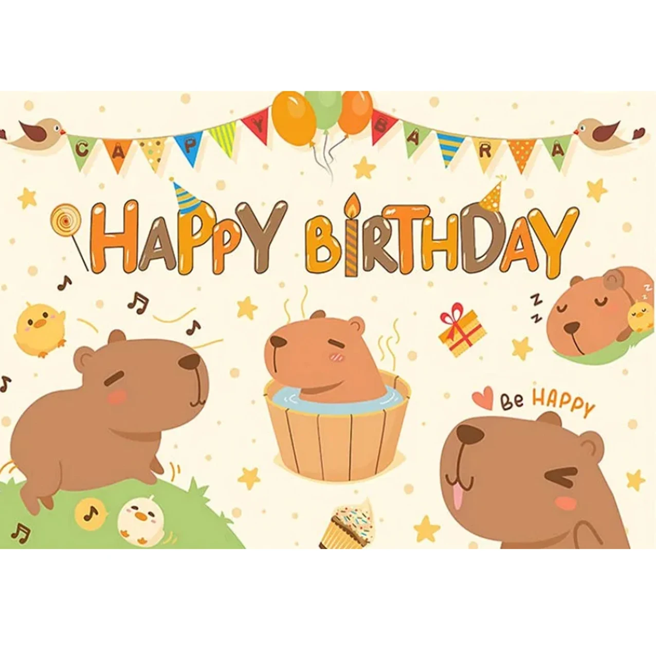 Colorful Capybara Birthday Card Capy Birthday Funny Birthday Card For Her Capybara Cards