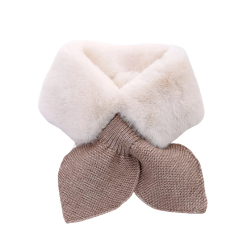 Autumn Winter Children Scarf Baby Girl Soft Scarf Cute Neck Warmer Plush Collar Kids Women Scarves Outdoor Neckerchief