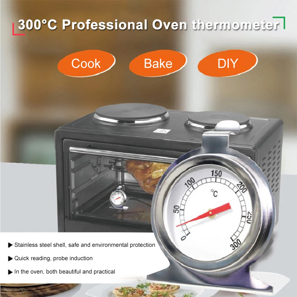Stainless Steel Oven Cooker Thermometer Temperature Gauge Mini Thermometer Grill Temperature Gauge for Home Kitchen Food 2