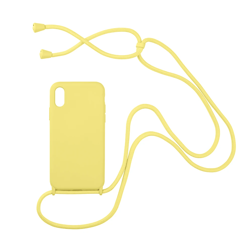 Liquid Silicone Crossbody Lanyard Case with Neck Strap - Soft Candy Cover
