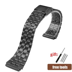Casio Stainless Steel Ultra - Thin Watchband for Men - 18mm Metal Strap (Black)