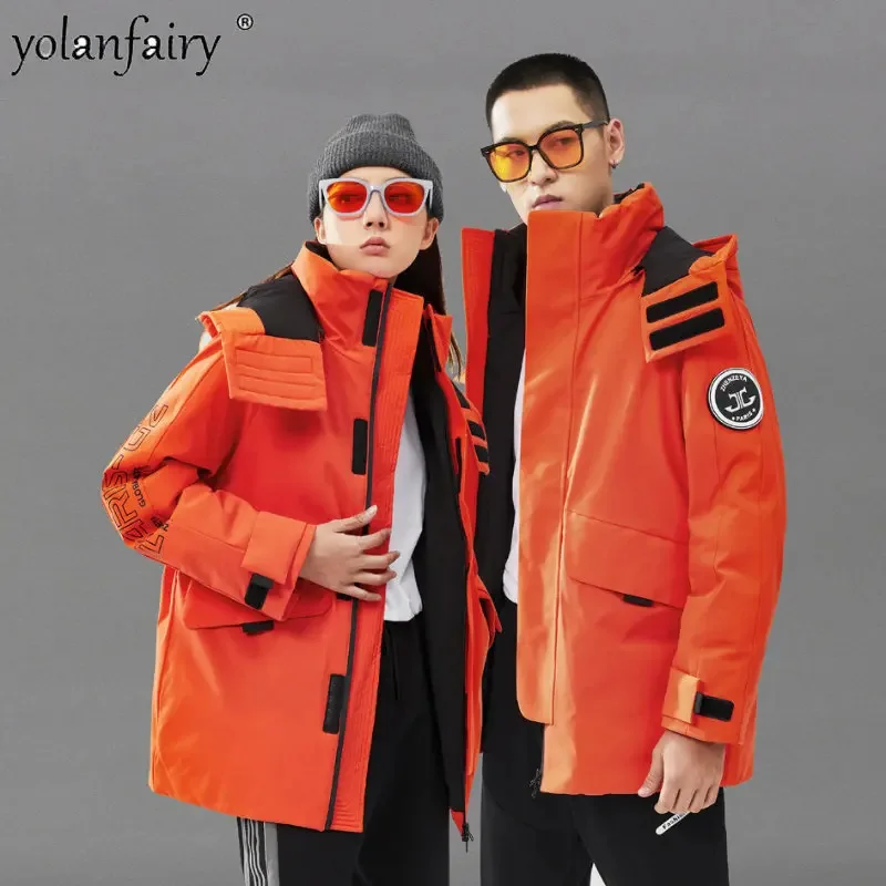 

Winter Fashion Outdoor for Men and Women White Duck Puffer Lovers' Medium Thick Down Jackets Sportswear