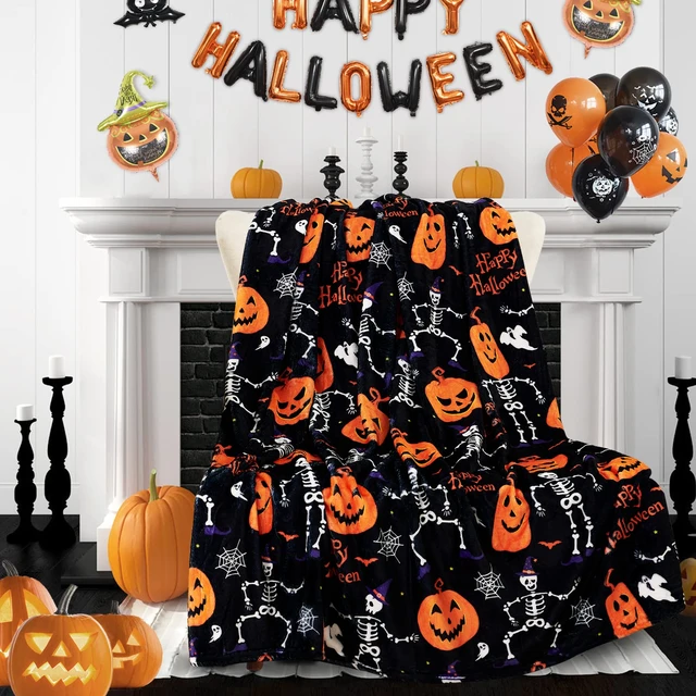 ZLJBB Manta Sofa Polar Calabaza De Halloween Mantas para Cama, Mantas para  Sofa Invierno Grande, Manta 200x200 cm Franela, Cálida y Suave Microfibra