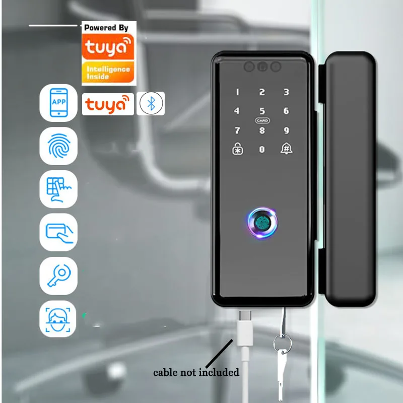 

Дверной замок с 3d-камерой Tuya Smart Blutooth, замок с ключами для телефона, с приложением, разблокировка, офисный стеклянный дверной замок