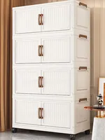 Foldable No-Install Multi-Layer Plastic Baby Wardrobe Clothing Storage Cabinet for Home Living Room Bedroom Storage Box 2