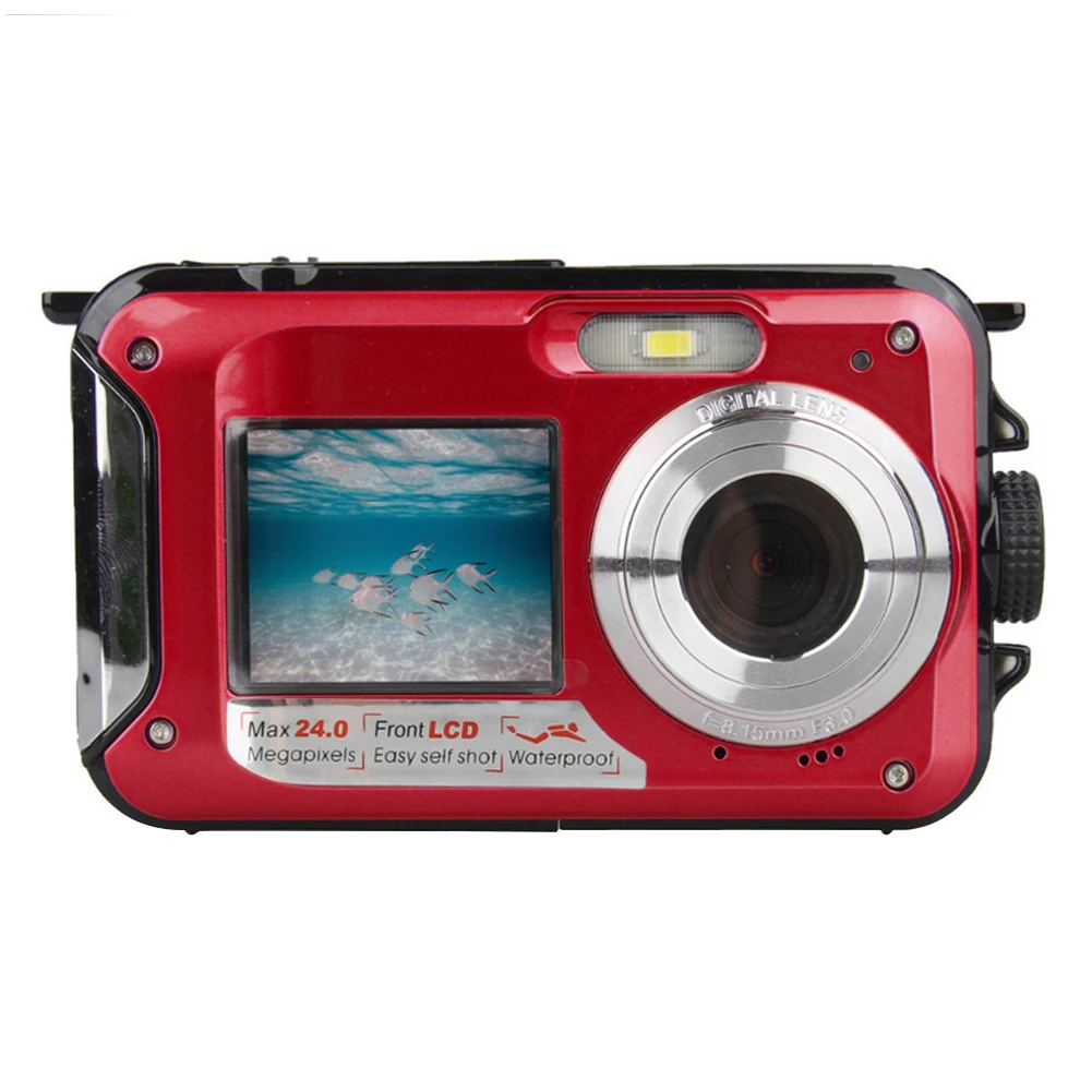 Waterproof Anti-Shake Digital Camera 1080P Full HD 2.4MP Dual Screen Selfie Video Recorder LED Fill Light 16x Zoom Function digital camera with wifi