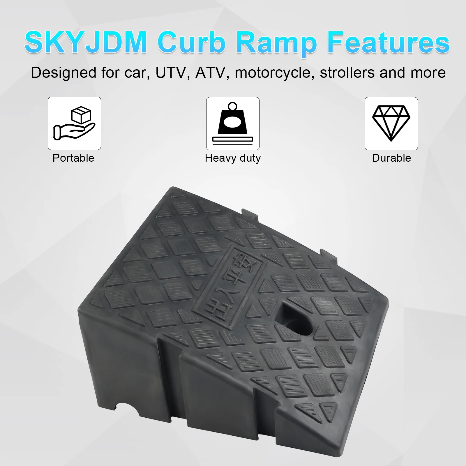 25*27*13CM Portable Lightweight Curb Ramps Heavy Duty Plastic Threshold Ramp Kit For Car Trailer Truck Bike Motorcycle