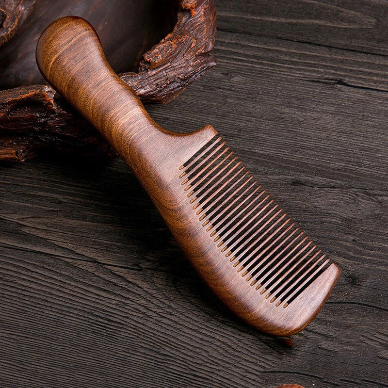 Hair Comb Hair Brush Comb Hair Comb Set Natural Sandalwood Hair Combs Anti-Static Wooden Comb Massager Long Wide Tooth Detangle Sandalwood Comb Hair Care Household Gift