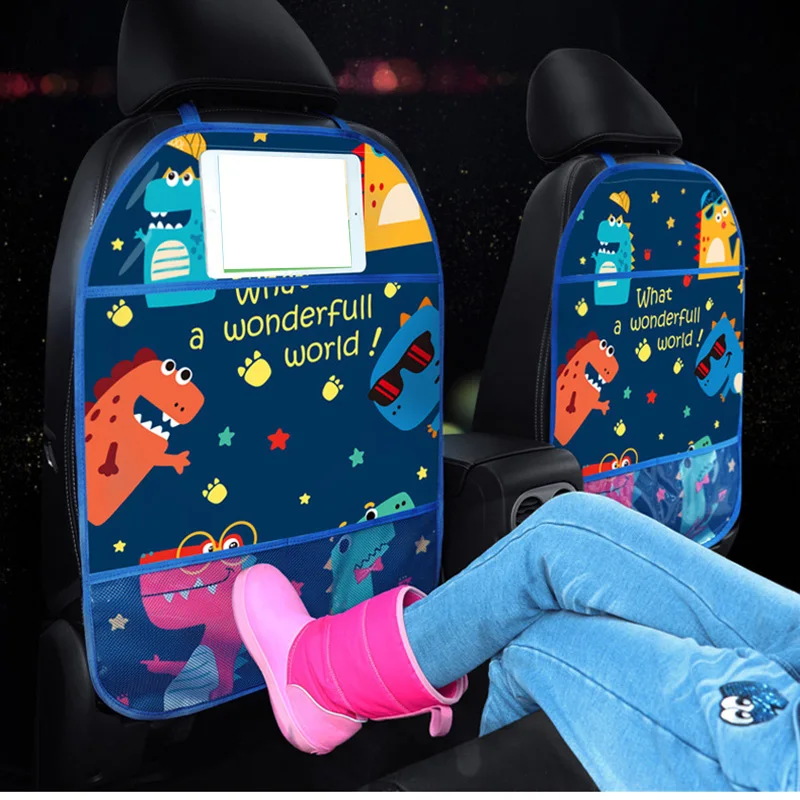 Cartoon Car Child Anti -kick Pad for Baby Child Kids Kick Mat Auto Care Seat Back Protector Case Cover Pad Atuo Storage Bag
