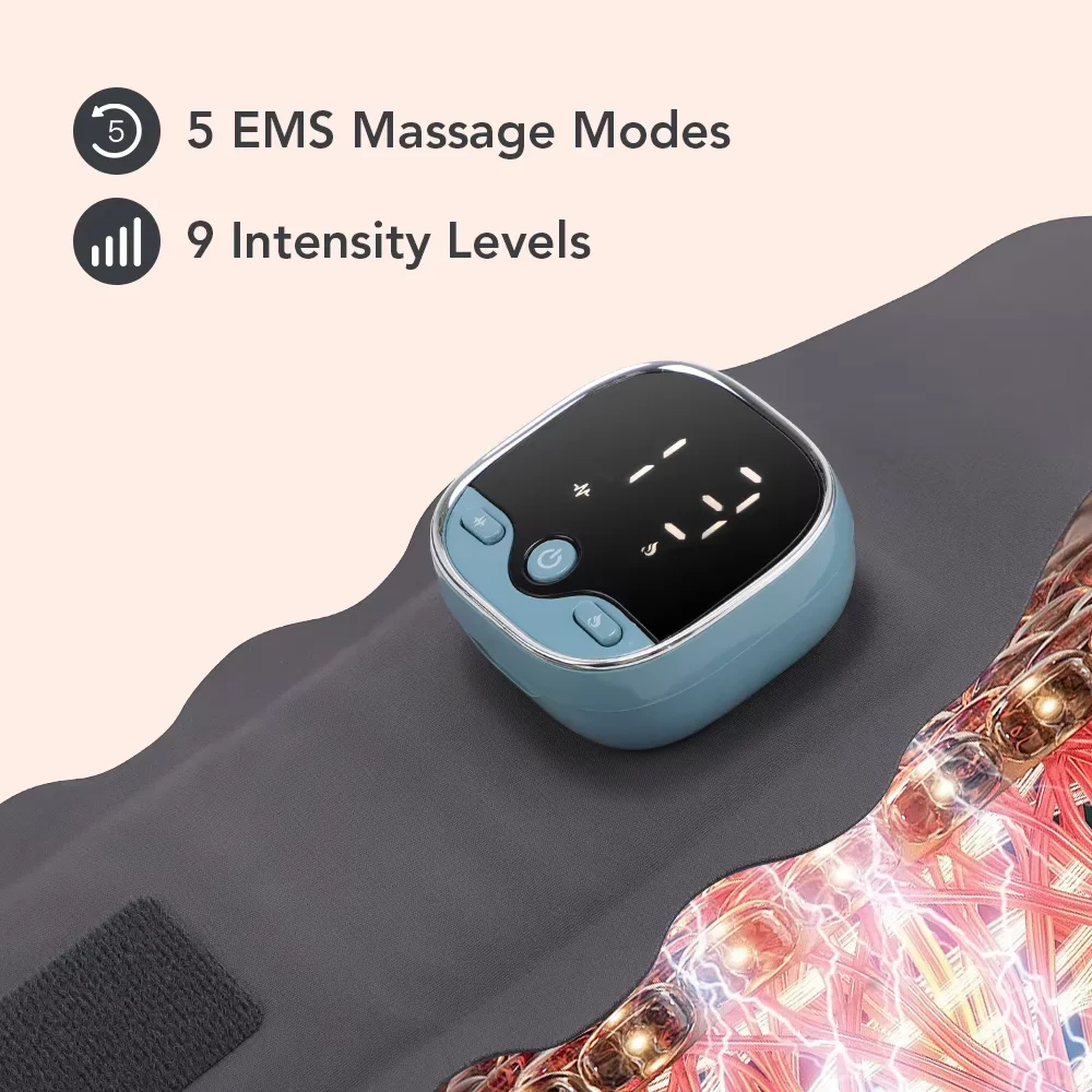 EMS Heating Wrist Massage Pad 5 Modes 9 Intensity Thermal Massager Hand Warming Belt Voice Prompts Cordless Wrist Support Brace