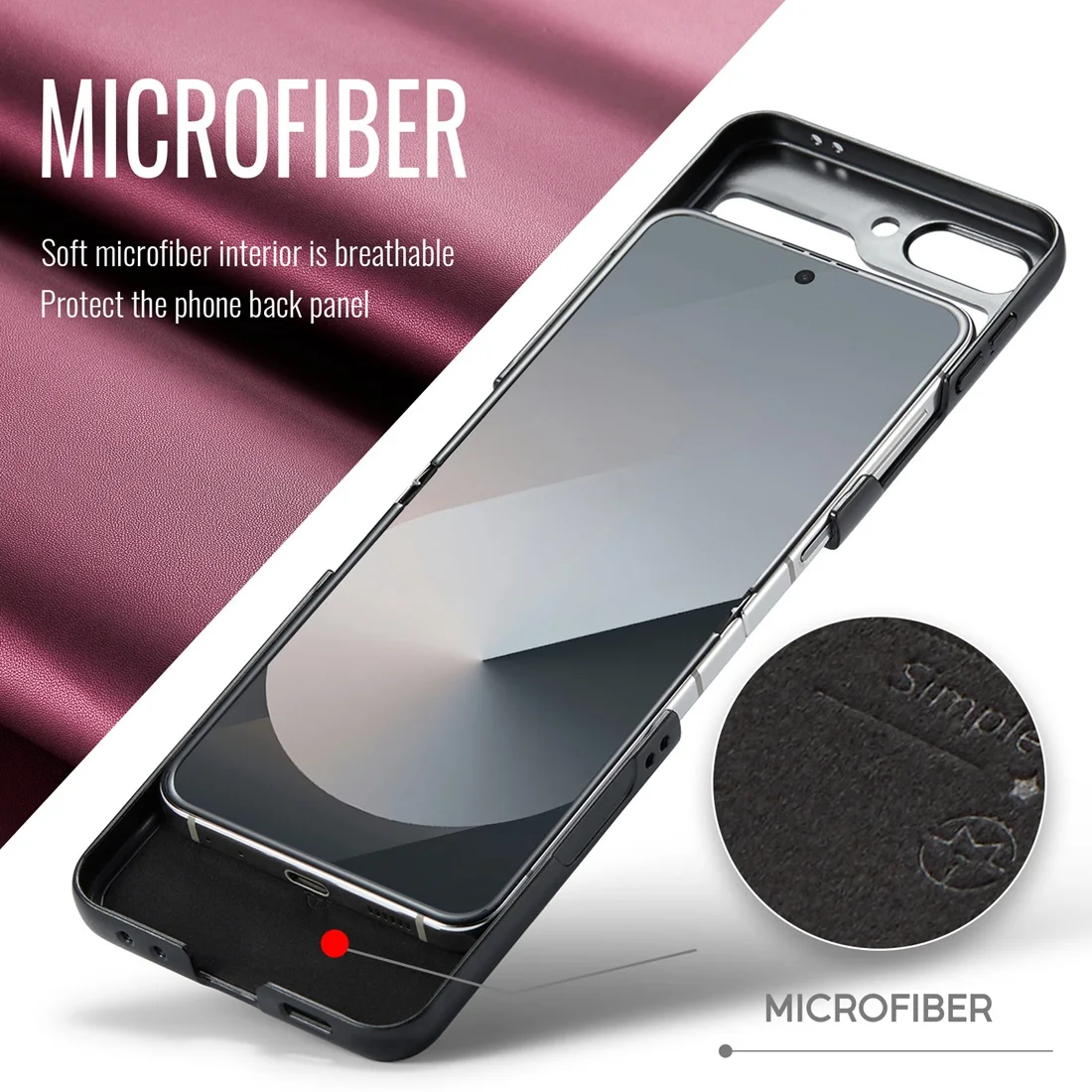 Ultra-Thin Leather Phone Case with Full Body Cover & Shockproof, Supports Wireless Charging