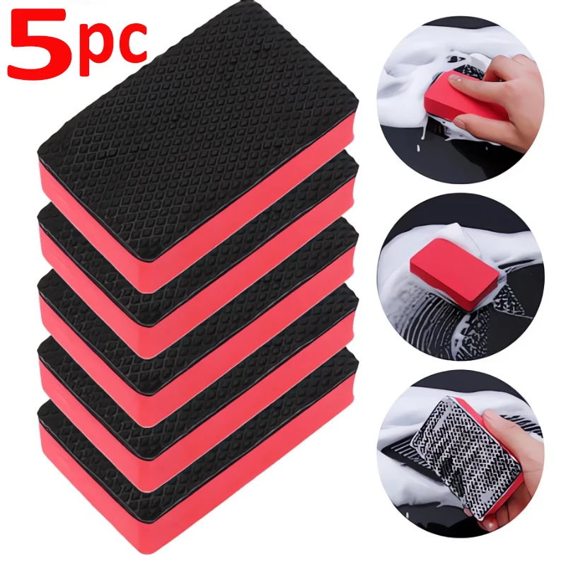 5Pcs Car Magic Clay Sponge Bar Pad Decontaminazione Spugne Per Lucidatura Strumenti Per Dettagli Auto Accessori Auto Ceretta Schiuma Autolavaggio