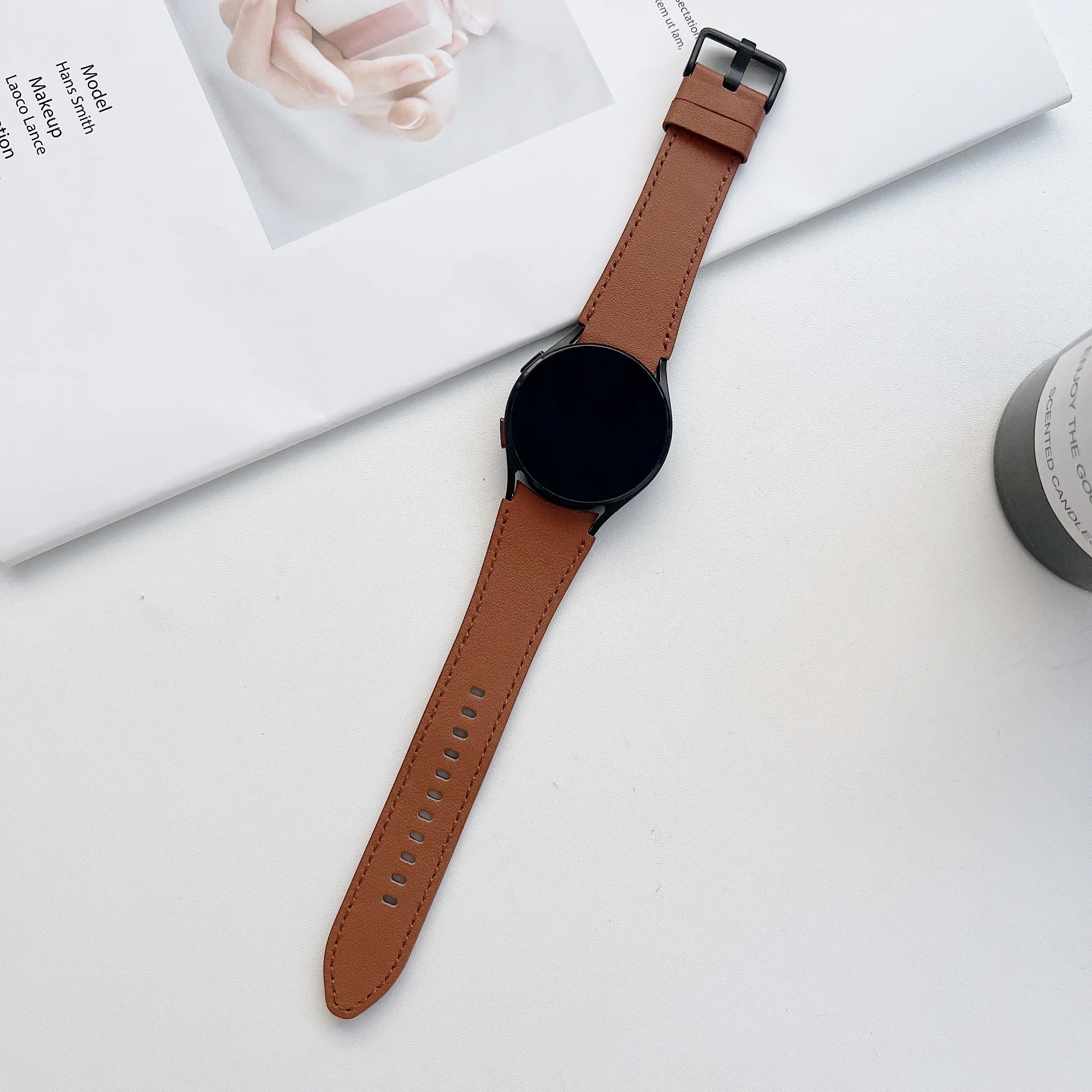 Genuine Leather Strap - Premium Comfortable Bracelet for Smartwatches