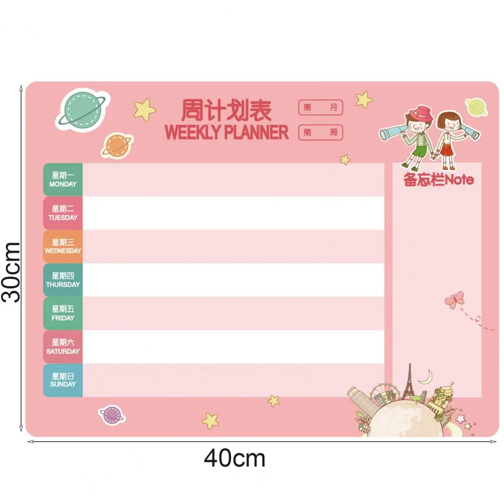 Magnetic Planner Sheet Smooth Writing PET Bright Color DIY Magnetic Time Management Pad Home Decor