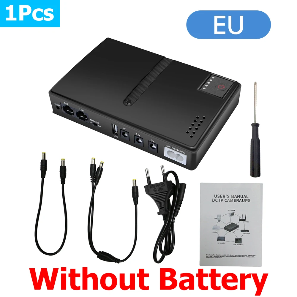 DC1018L DC1036L Tragbarer USV-Backup-Stromadapter 18W 36W 1A/2A 5V/9V/12V/15V/24V Unterbrechungsfreie Stromversorgung für WLAN-Router