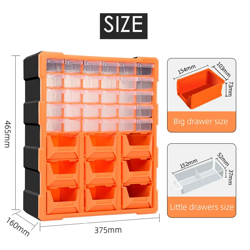 39 Multi-grid Drawer Storage Parts Box Wall-mounted Combination Component Toolbox Screw Cabinet Tool Box Plastic Tool Case tool storage box parts storage box plastic tool box storage organizer box parts organizer