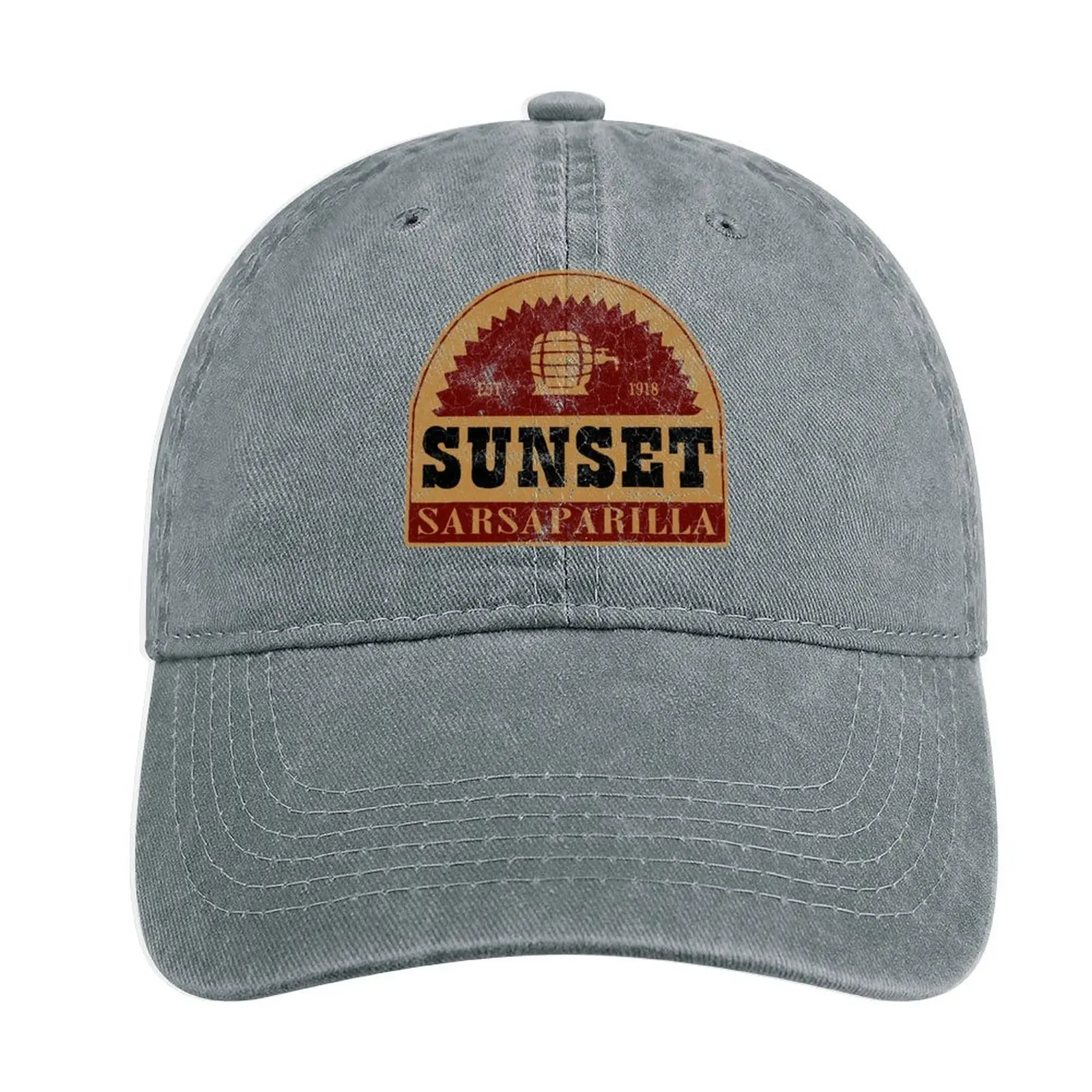 

Sunset Sarsaparilla distressed logo Cowboy Hat Wild Ball Hat Caps dad hat western hats Baseball Cap For Men Women'S