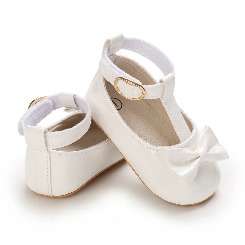 HAIZHIW Fashion PU Leather Baby Princess Shoes Newborn Girls Moccasins Shoes Rubber Sole Prewalker Non-slip Summer First Walkers 4