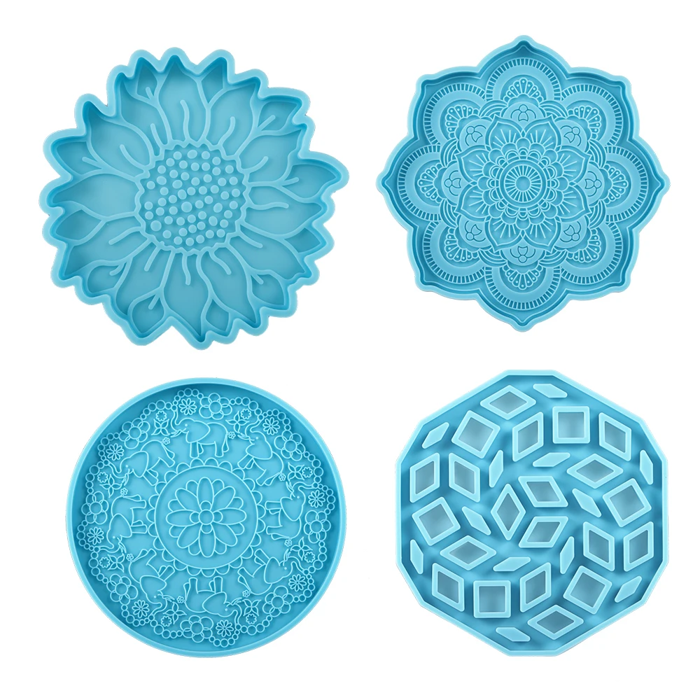 Mandala Coaster Silicone Mold DIY Epoxy Resin Mold Concrete Casting Plaster Craft Coaster Home Decoration Placemat Making Tool silicone mold