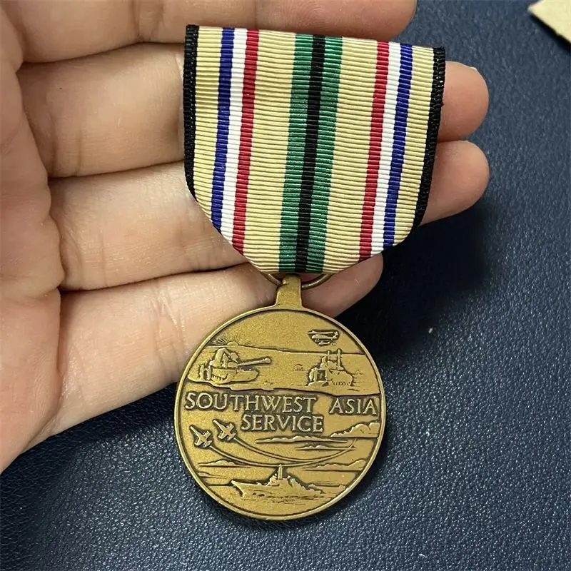 Vintage Southeast Asia Service Medal Classic Metal Badge with Ribbon ...