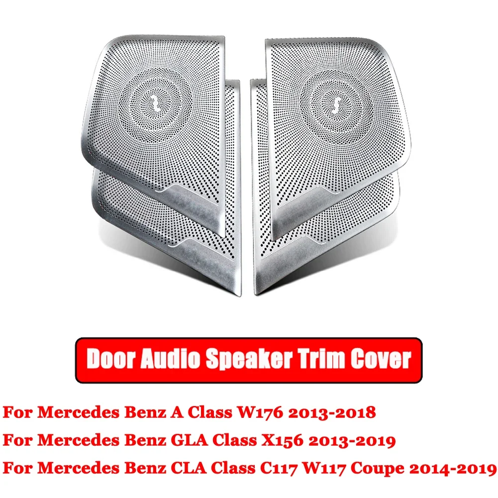 Lautsprecher Gitter Abdeckung Für Mercedes GLA X156 CLA C117 - Titanfarben Edelstahl | Armaturenbrett Trim
