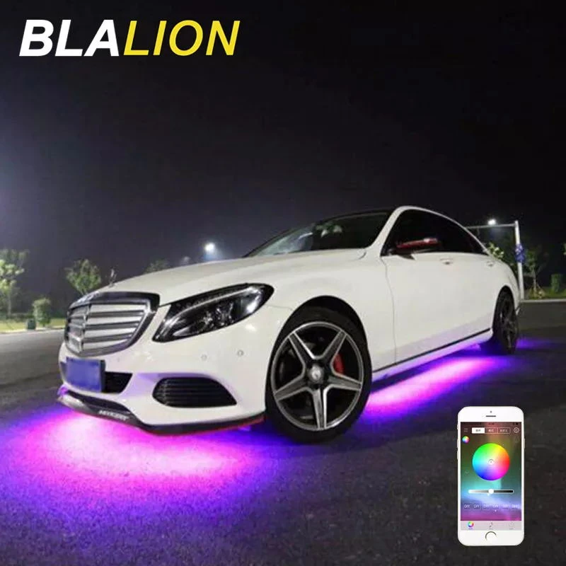 halogen light car LED Car Underglow Lights Remote/APP Control Chassis Neon Lights RGB Flexible Strips Atmosphere Lamp Underbody System Waterproof car headlight