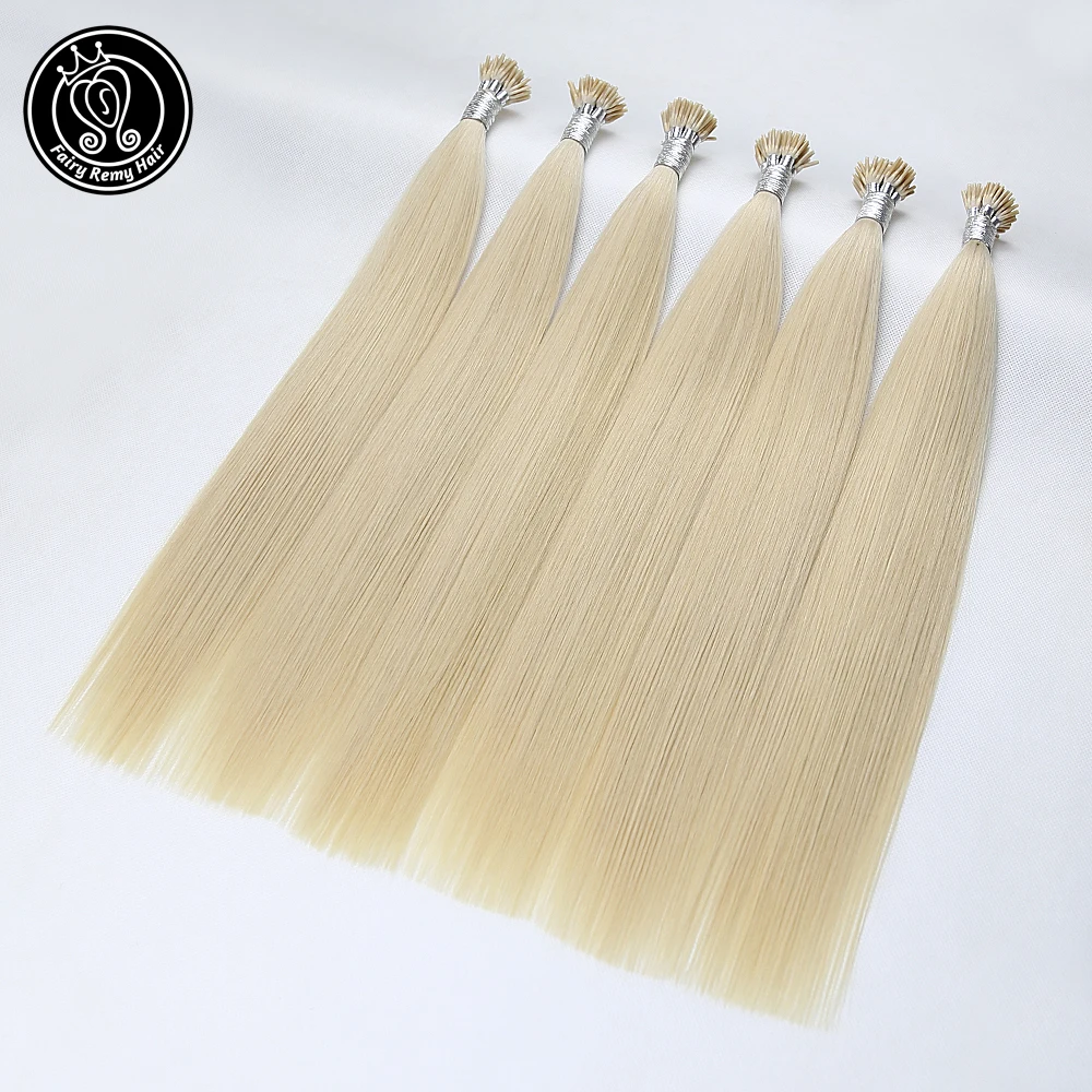 Pre Bonded I Tip Real Remy Human Hair Straight Stick Tip Extensions Pure Color 22-24 Inch 0.8g 1g Per Strand Fairy Remy Hair
