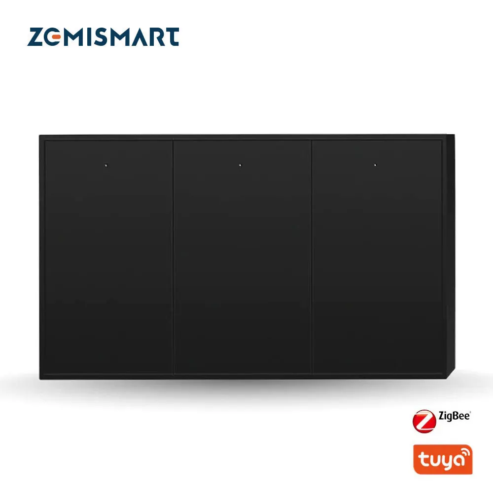 Zemismart Tuya Zigbee Smart Wall Light Switch Con Neutro 1 2 3 4 Gangs Black Interruptor Alexa Google Home Smartthings Edge