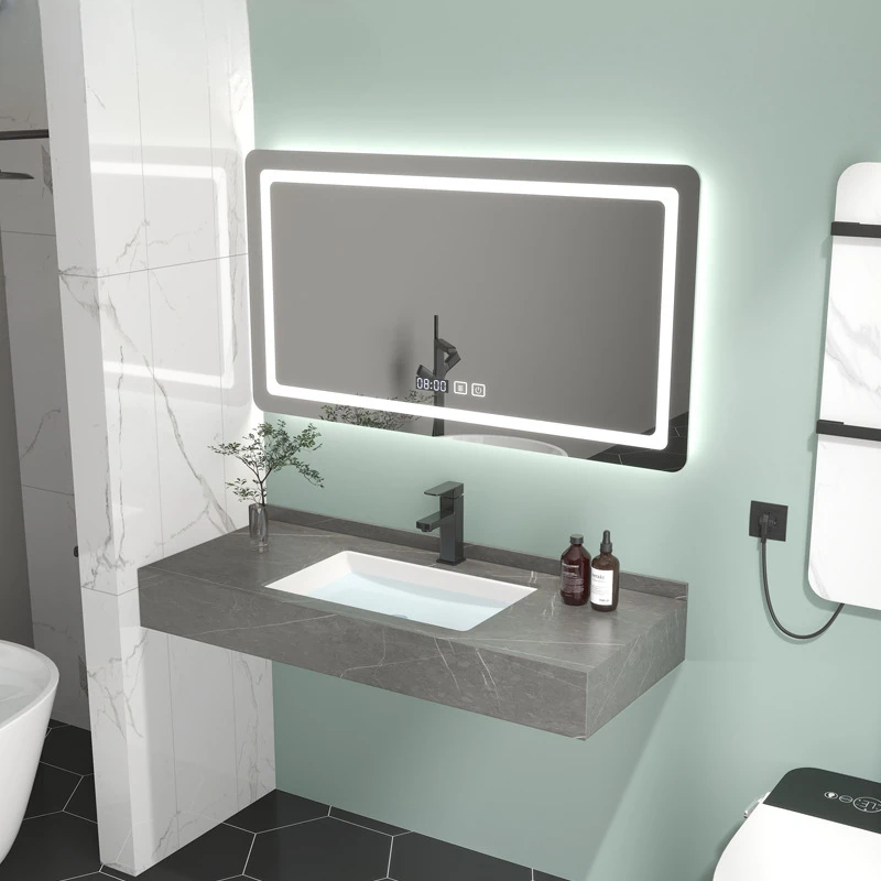 

Rock board washbasin integrated basin wall mounted washbasin bathroom cabinet wall mounted hotel marble washbasin