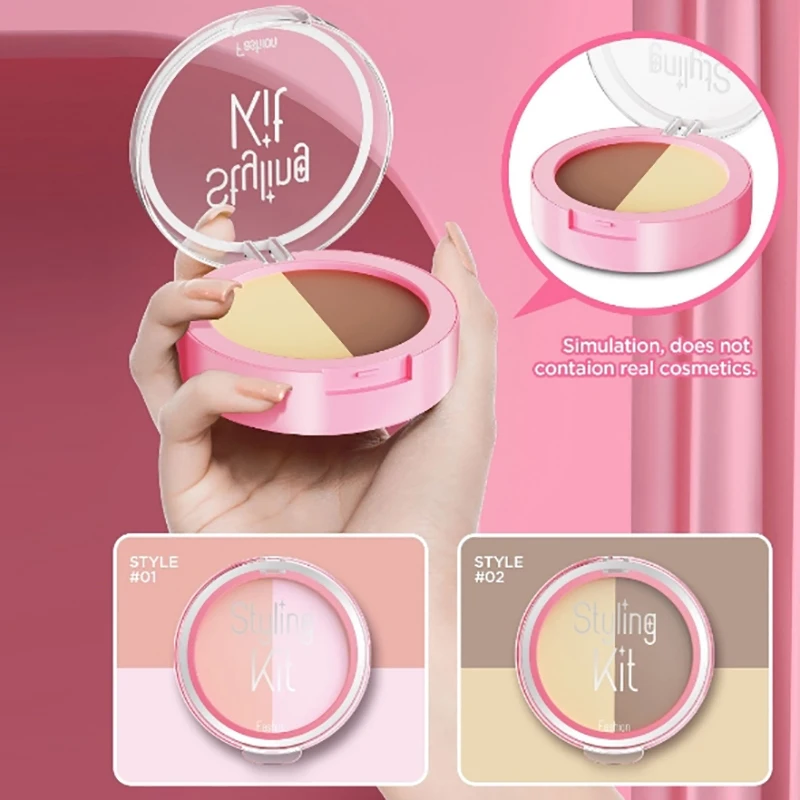 1 Set Girl Makeup Props Children's Pretend Play Simulation Cosmetics Toy Kit With Eyeshadow Palette And Lipstick Applicator