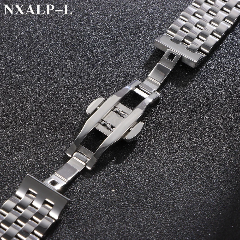 Premium Solid Stainless Steel Watch Band with Curved/Flat End - Available in 18mm, 20mm, 22mm Sizes