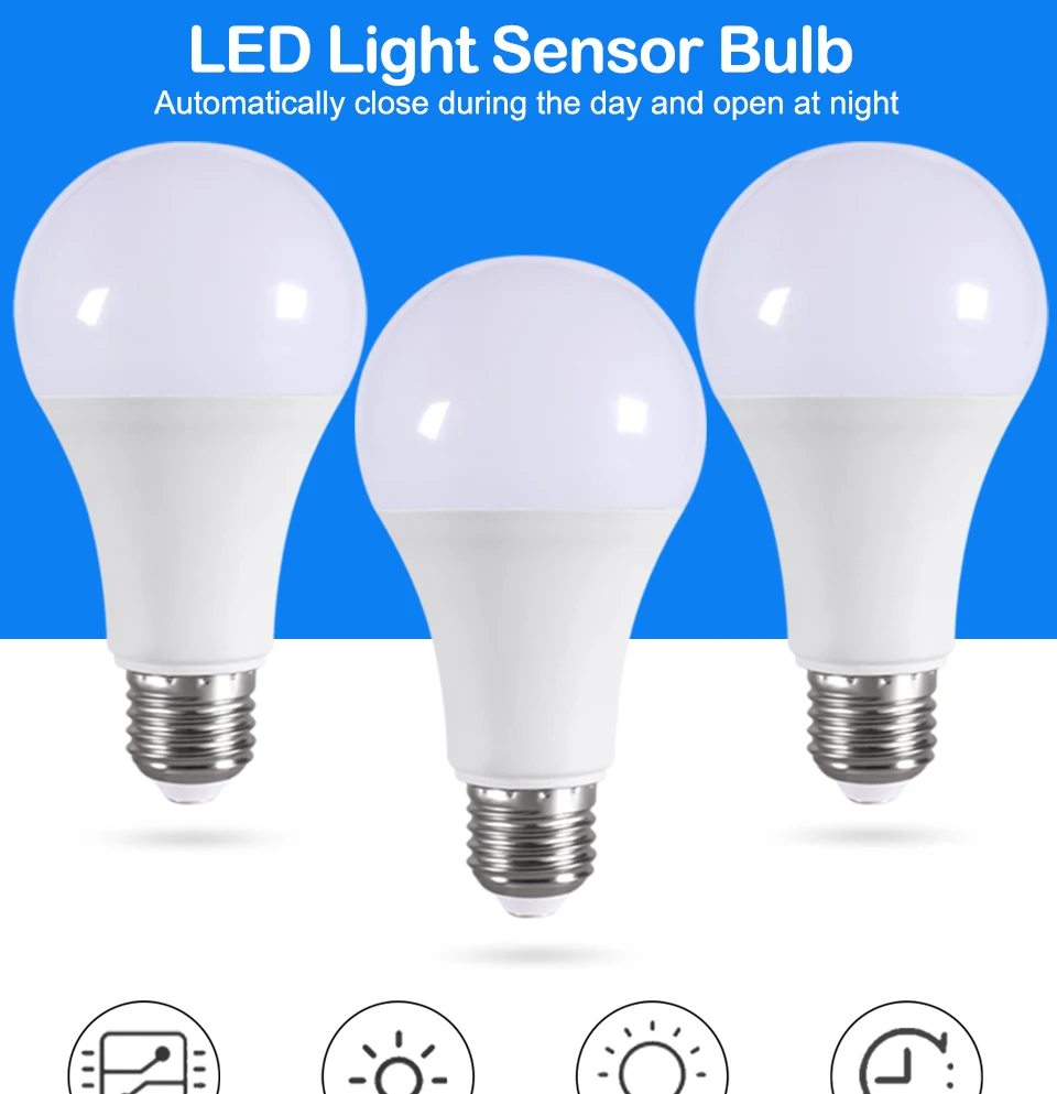 night light for bedroom LED Dusk To Dawn Sensor Light Bulb E27 5W 7W 9W 12W AC85-265V Day Night Light Auto ON OFF LED Patio Porch Smart Lamp For Garden potato night light