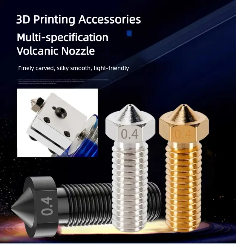 Volcano Nozzle For Artillery Sidewinder X1 & X2 Genius Pro Vyper Kobra Plus, Max 1.75mm Filament M6 Thread Hotend Brass Nozzles image 3
